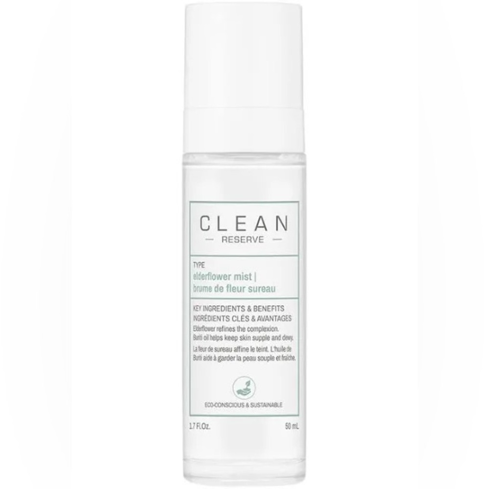 Clean Reserve Elderflower Face Mist Toner Vegan Skincare 1.7 fl oz 50 ml